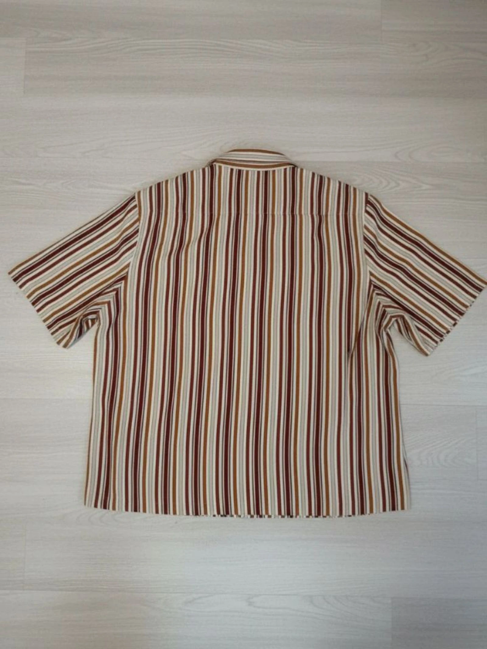 Vintage 90s gestreepte feestblouse Marron Beige XXL – photo 4